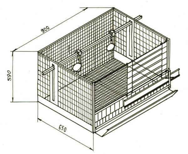 Représentation schématique d'une cage pour une paire de couches