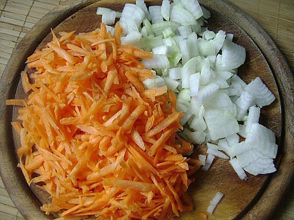 preparar cebollas y zanahorias