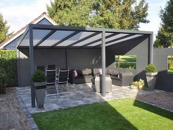 construction rectangulaire de gazebo en polycarbonate