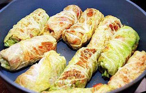 faire frire les rouleaux de chou