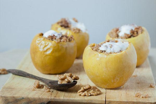 manzanas al horno con nueces