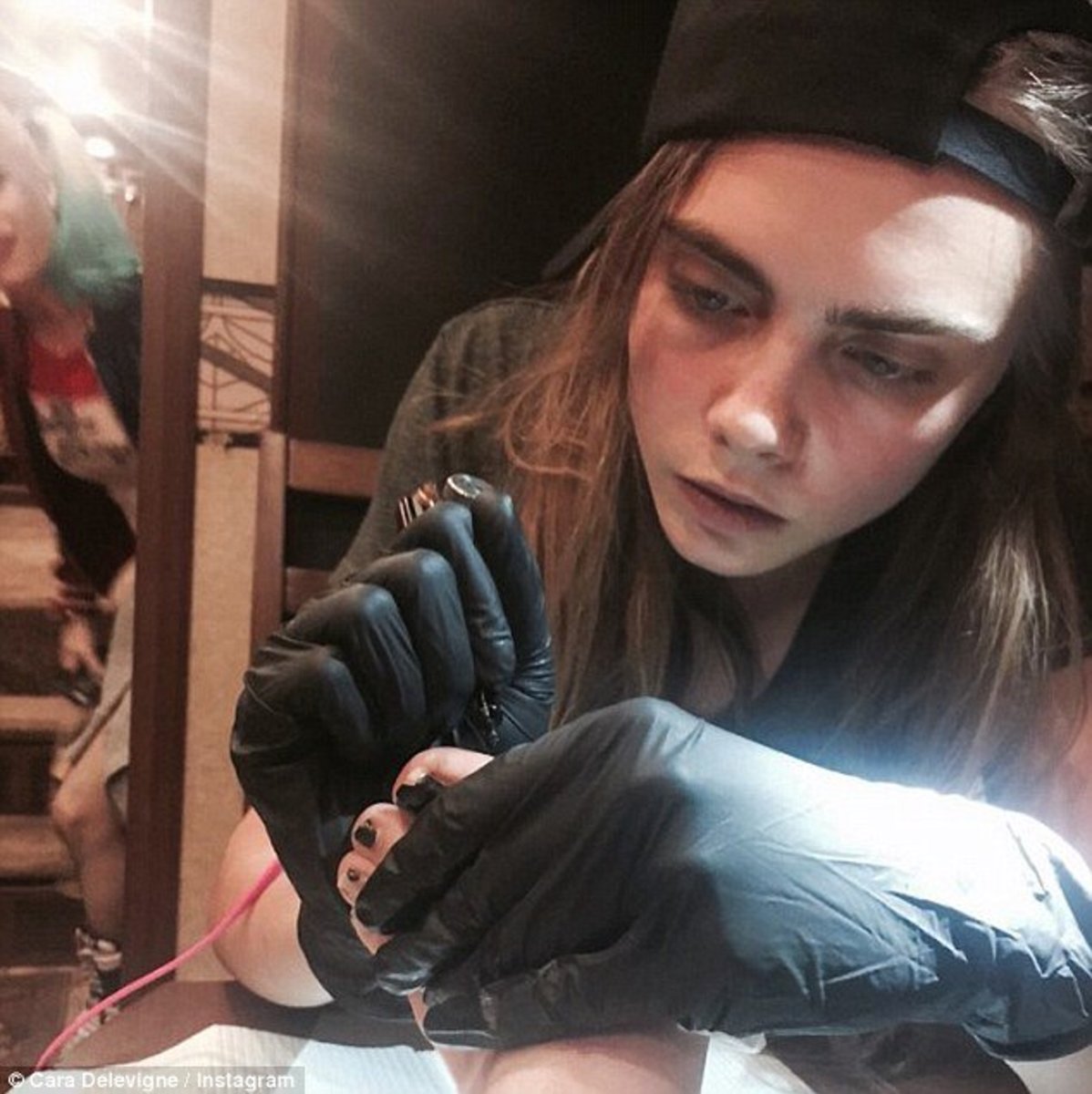 Cara Delevingne Toemoji Tattoos2