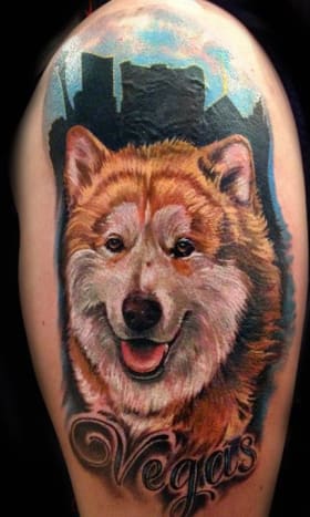 Joey Hamilton-Hund (Chow/Husky) Portrait (Vegas)TattooJoey Hamilton-Hund (Chow/Husky) Portrait (Vegas)Tattoo