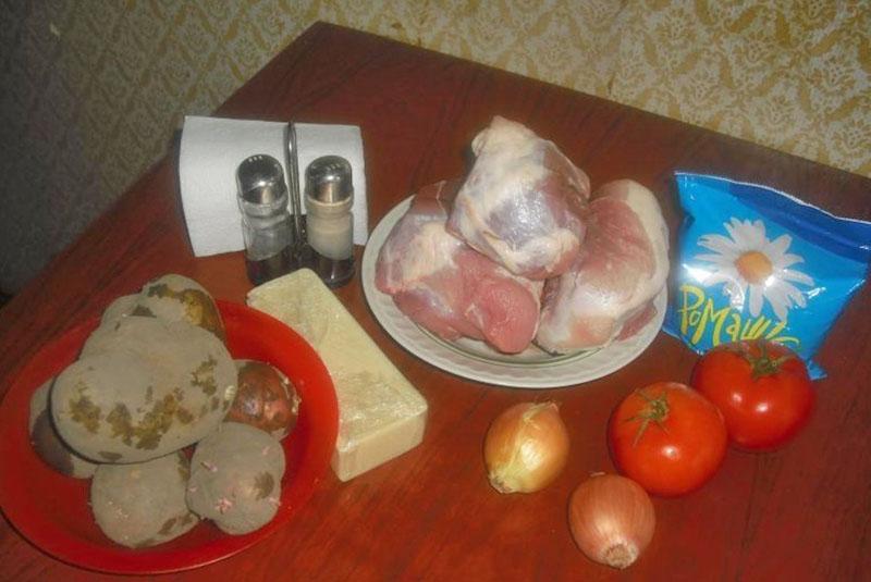 ingredientes para carne francesa con patatas