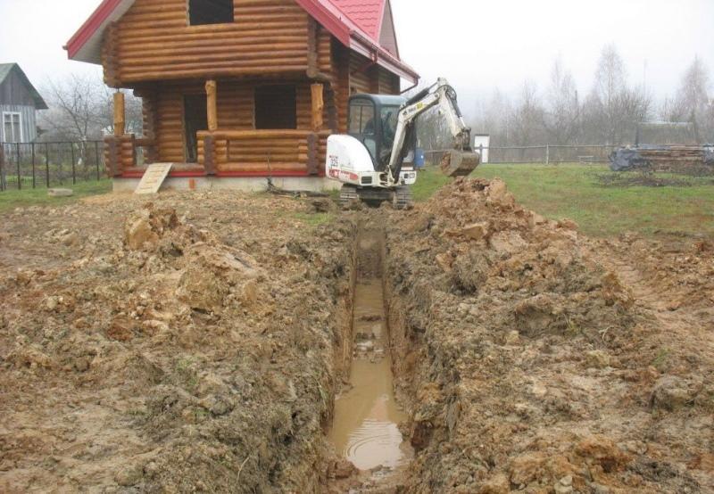 drenaje de un área con un alto nivel de agua subterránea