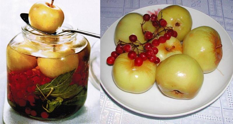 deliciosas manzanas con viburnum