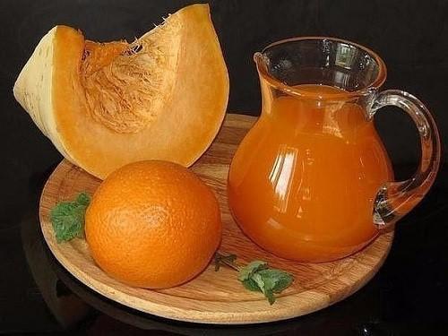 jugo de calabaza y naranja
