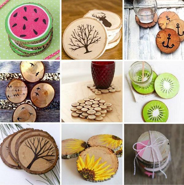 posavasos de cocina de madera