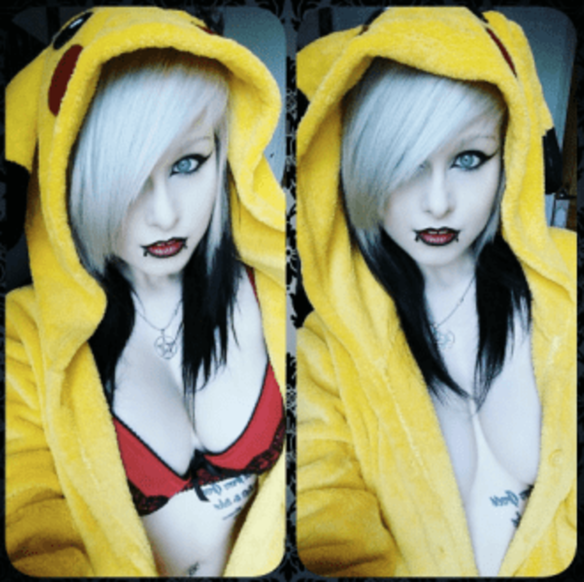 Mädchen-in-Pikachu-Kostüm