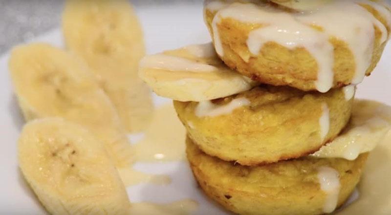 tortitas de requesón con avena y plátano