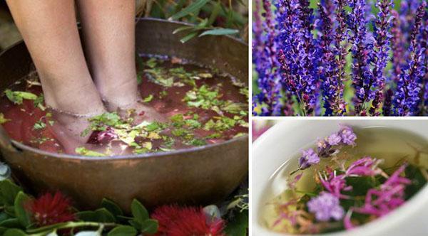 baño de pies de salvia