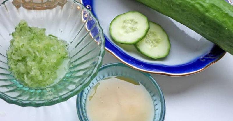 pepino y miel para una mascarilla