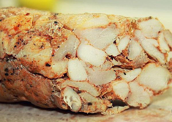 rollo de pollo en lugar de salchicha