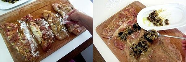 poner la carne picada sobre la carne
