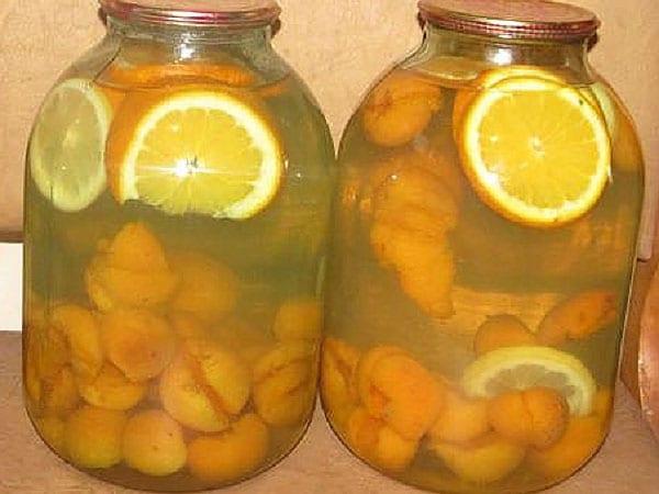 compota de albaricoque, naranja y limón