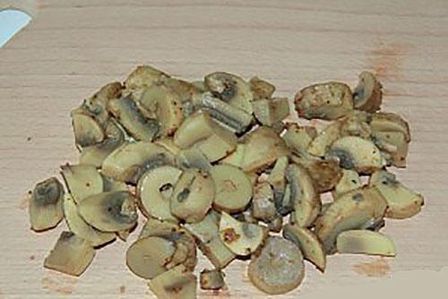 champignons coupés