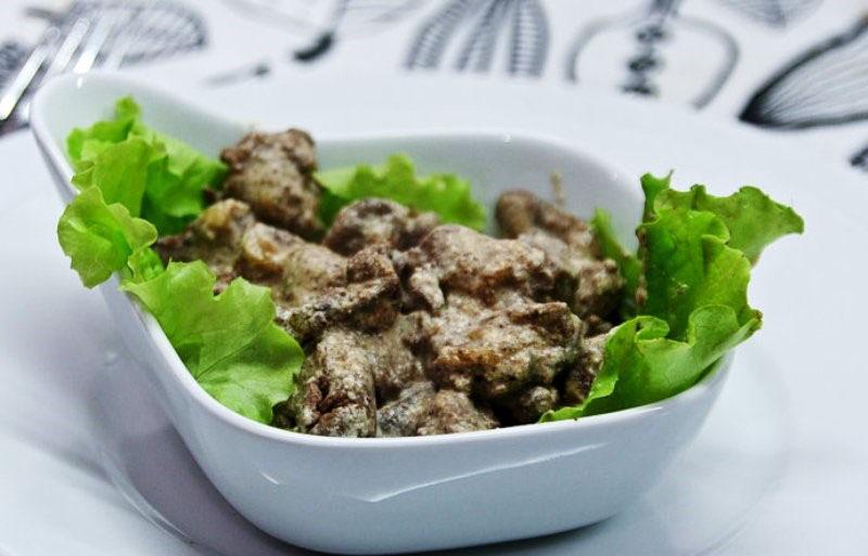 hígado de pollo con champiñones
