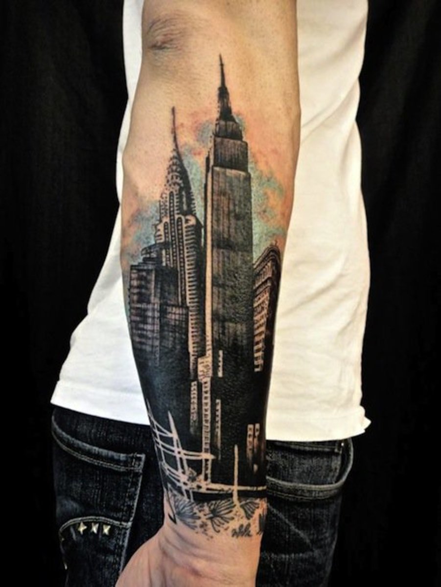 NYC Skyline Tattoo von Xoil. Foto: Xoil