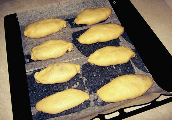 poner las tartas en una bandeja para hornear