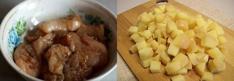 preparar carne y patatas