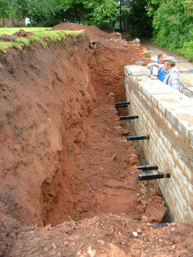 drainage de mur de soutènement