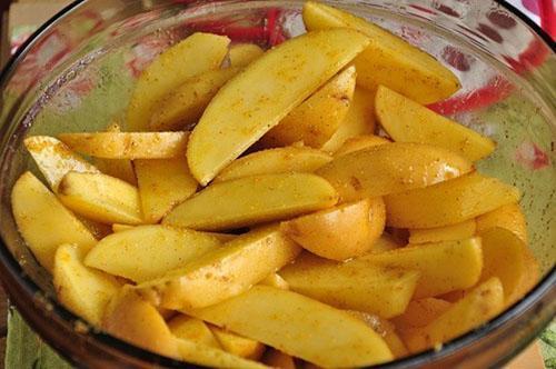 pommes de terre coupées