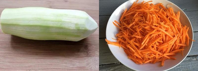preparar calabacines y zanahorias