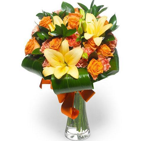 Bouquet aux feuilles d'aspidistra
