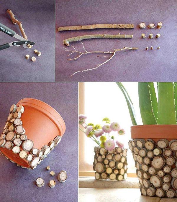 décoration de pot en plastique