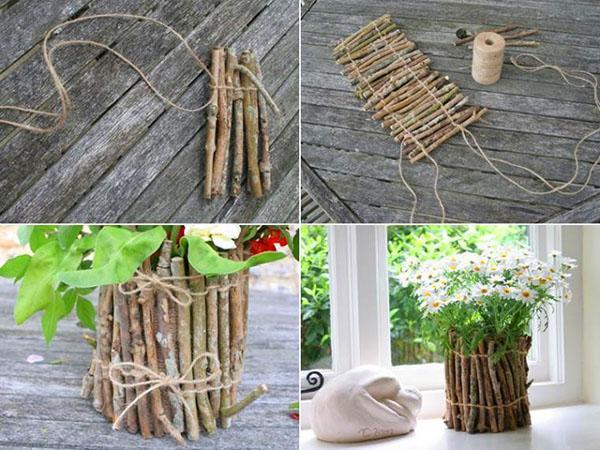 jardinière pour fleurs en matériau naturel