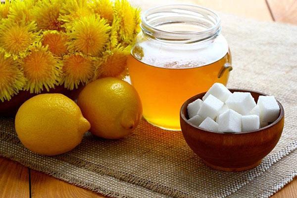 ingrédients pour faire du miel de pissenlit
