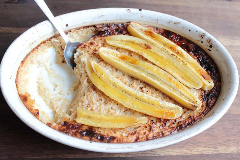 gachas al horno con plátanos