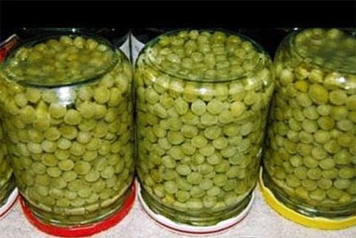 Conservación de guisantes verdes