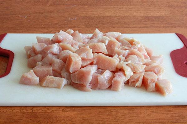 hacher le filet de poulet