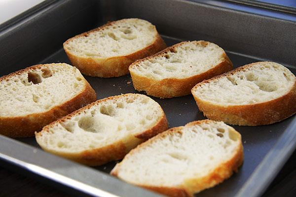 secar la baguette en el horno