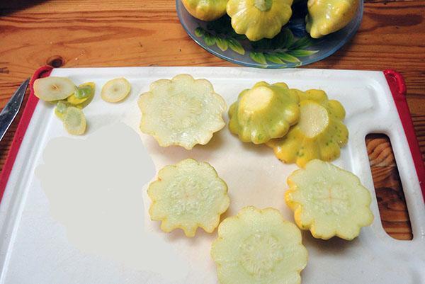 préparation des courges à blanchir