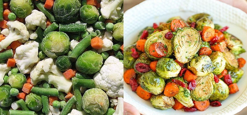 plato de verduras congeladas