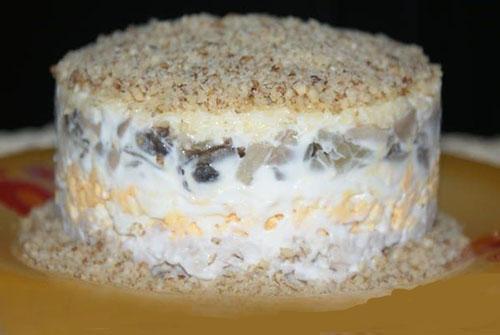 ensalada de hojaldre con nueces y pollo