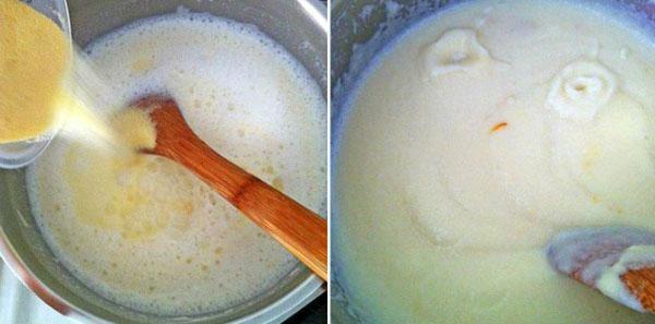 faire cuire la bouillie de semoule dans du lait