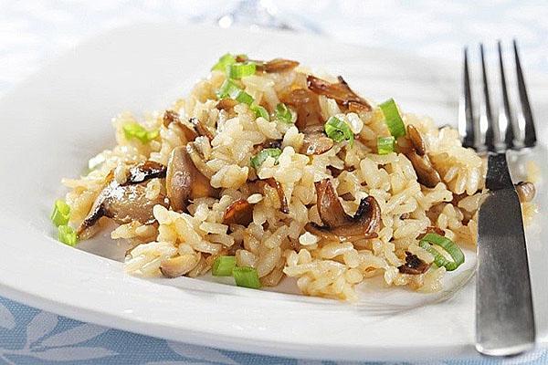 arroz rápido con champiñones
