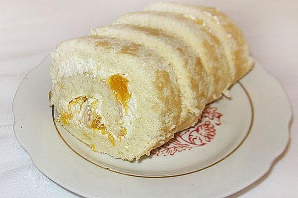 rollo con requesón y naranja