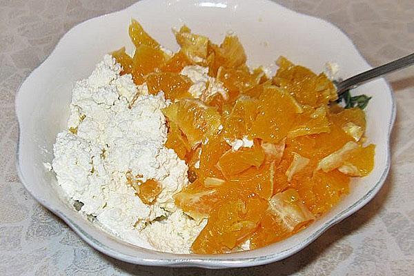 mezclar naranja con cuajada