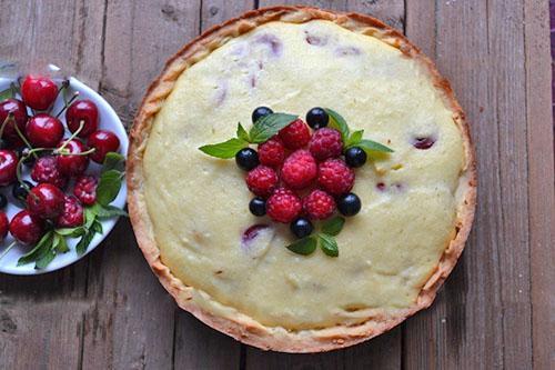 tarte aux cerises et au caillé