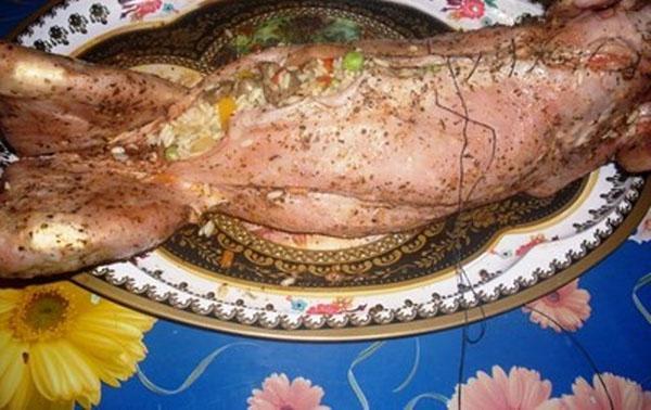 rellenar la carcasa con verduras preparadas