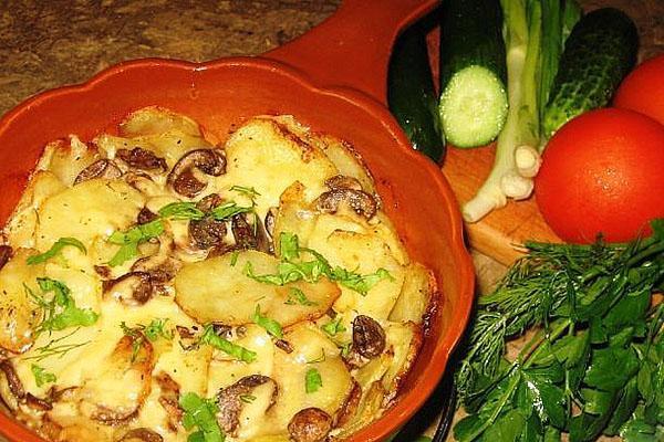 patatas asadas con champiñones