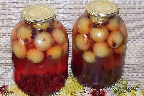 compota de ranetka y cereza