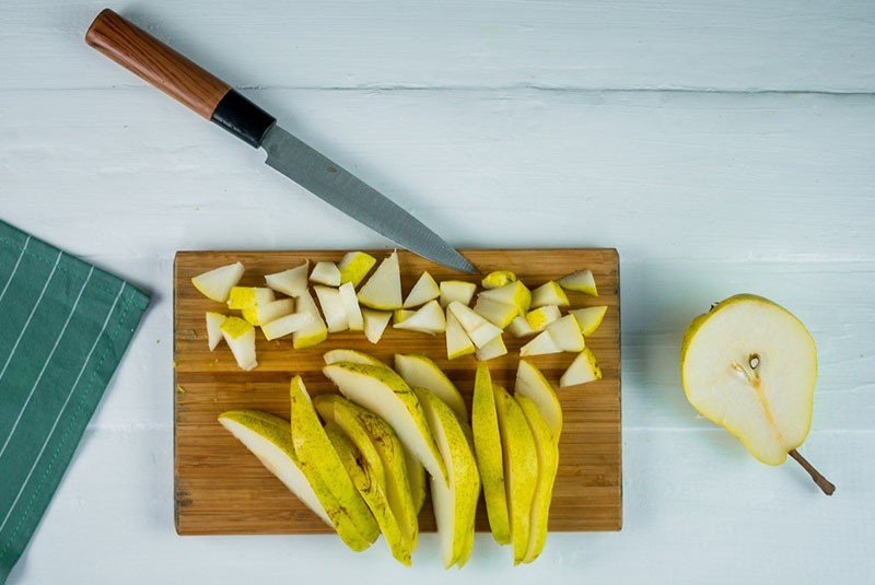 preparación de peras