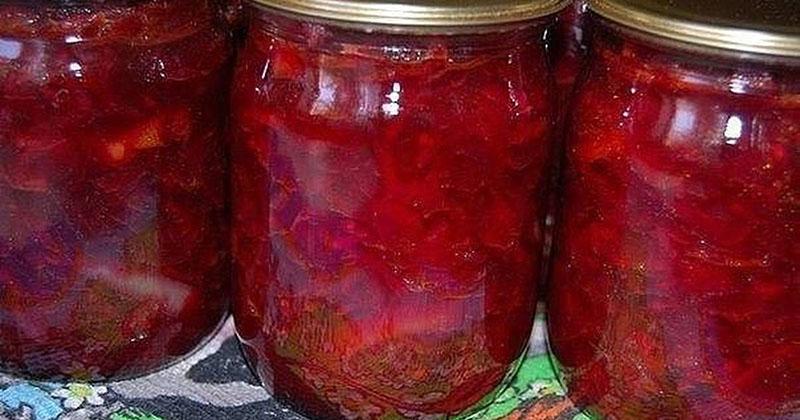 receta de aderezo de borsch para el invierno con remolacha, zanahorias