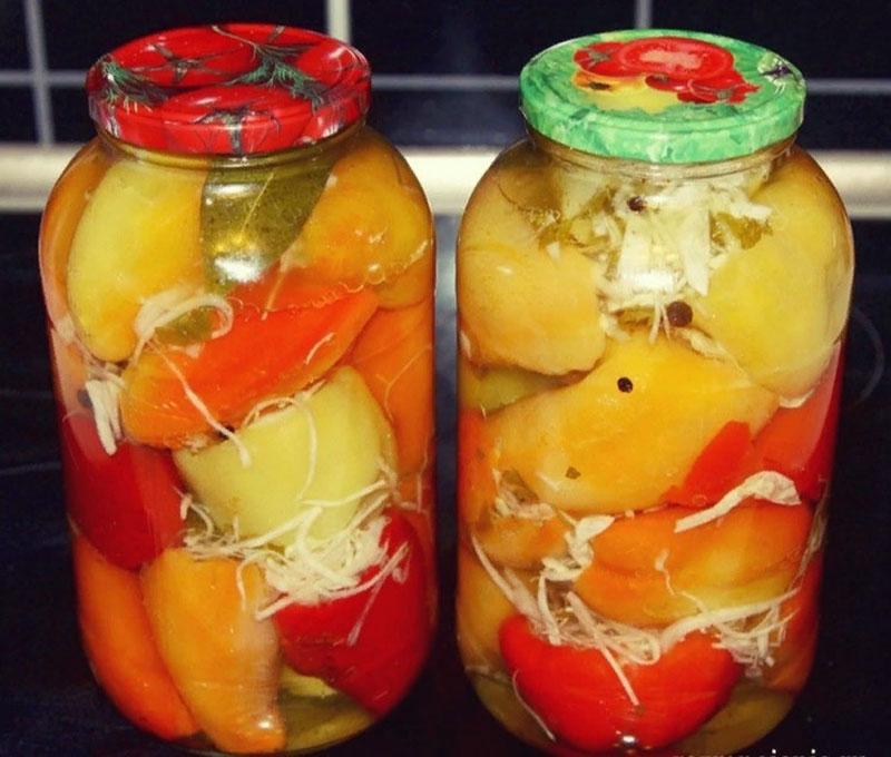 receta de pimientos en escabeche rellenos de repollo