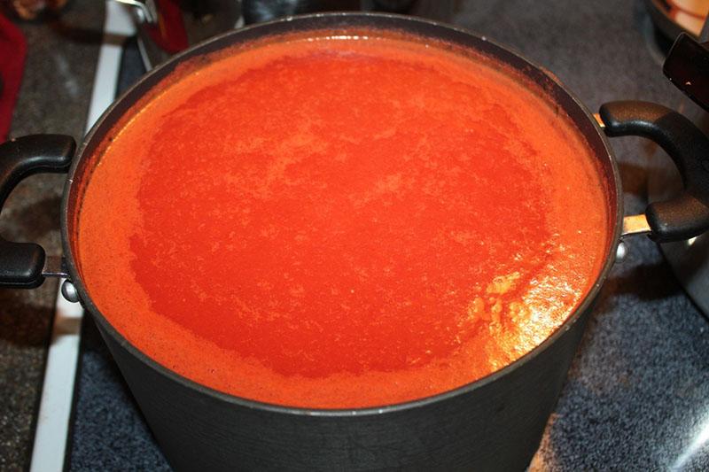 faire bouillir le jus de tomate